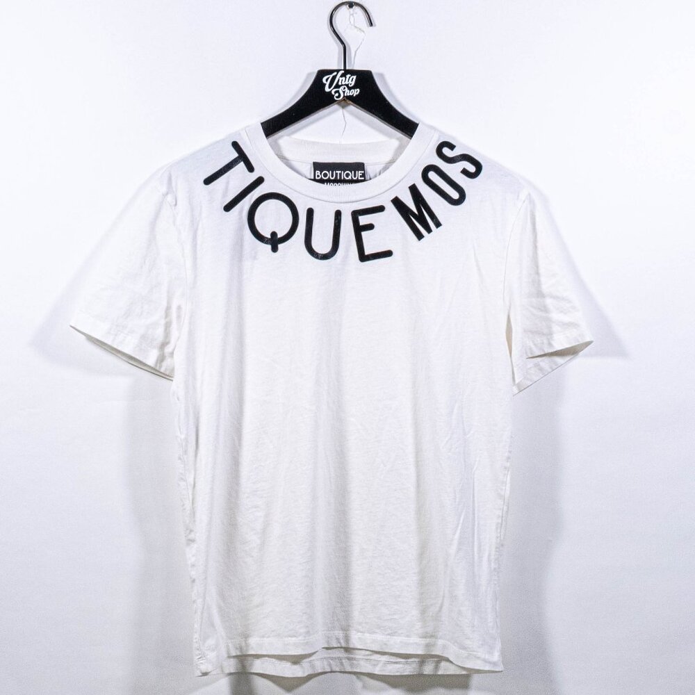 Moschino Boutique T-Shirt Spell Out Size 8 Womens Designer